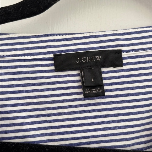 J. Crew Blue and White Striped Wrap Blouse - Picture 2 of 2